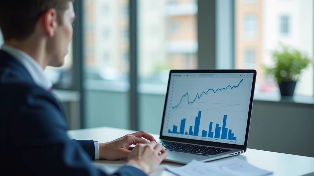 Statistiker analysieren Verbrauchervertrauen-Daten am Computer mit Grafiken und Diagrammen